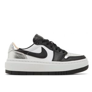 Nike Women's Black and White Sneakers with Silver Detail
